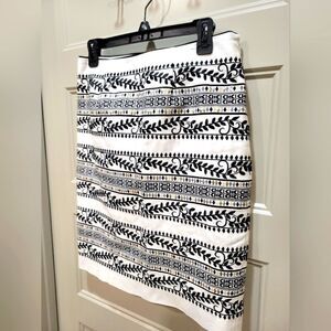 Embroidered Sequined Pencil Skirt High Waisted White House Black Market